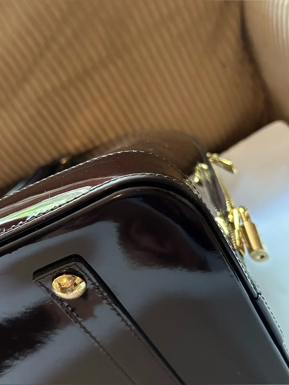 LV Amarante Alma GM Handbag Purse Burgundy/Plum AUTHENTIC
